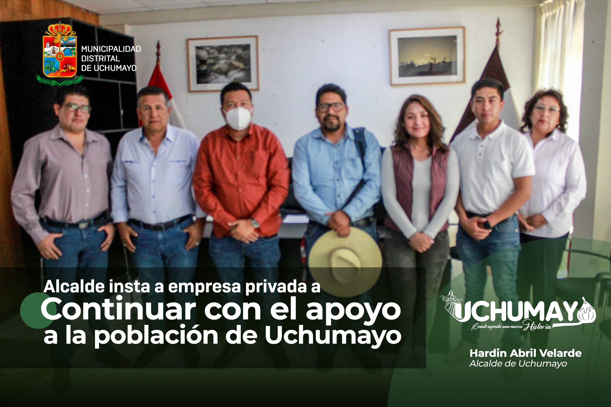 ALCALDE INSTA A EMPRESA PRIVADA A CONTINUAR CON EL APOYO A LA POBLACION DE UCHUMAYO