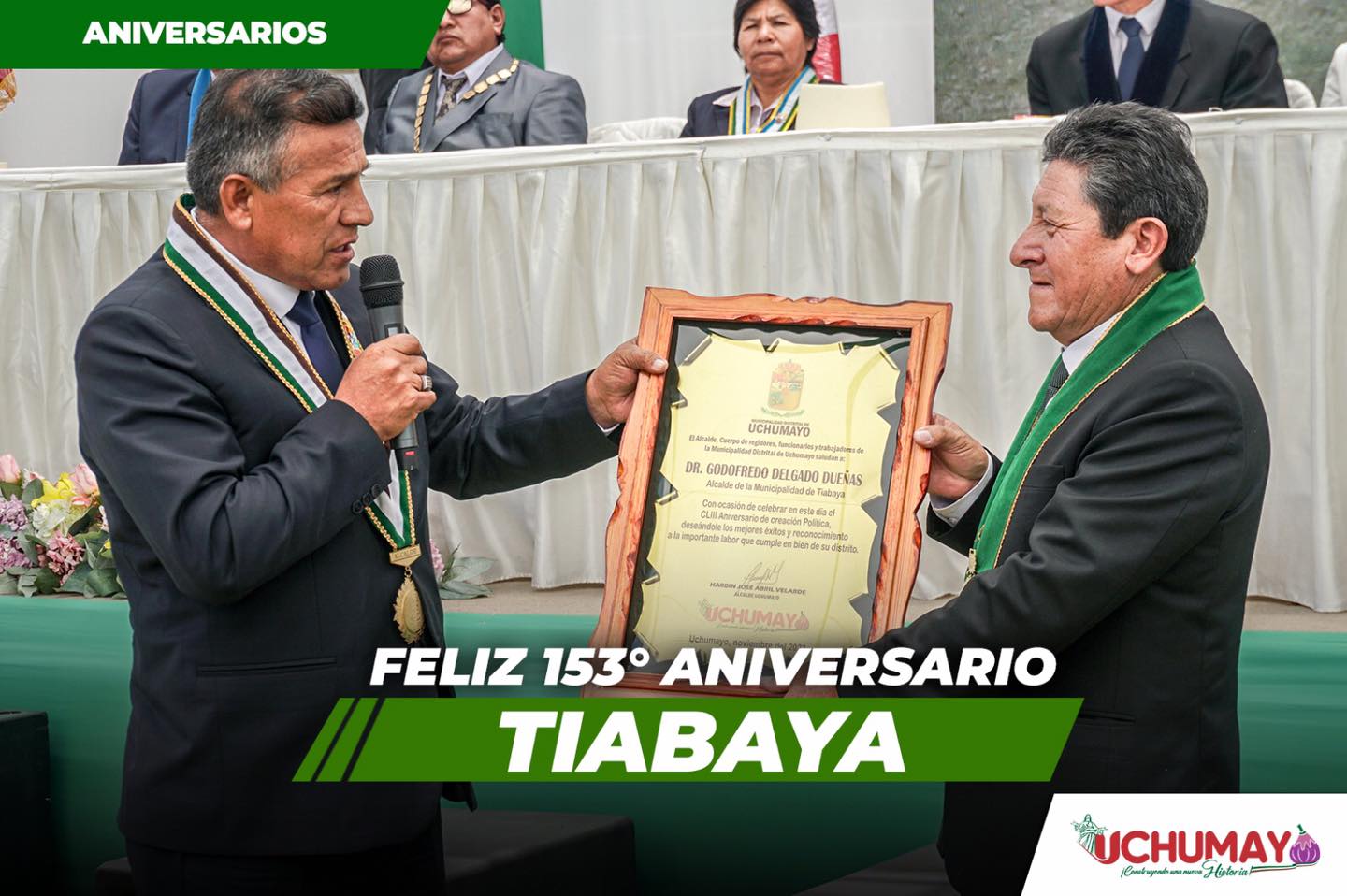 Sesión solemne por el 153 Aniversario del Distrito de Tiabaya