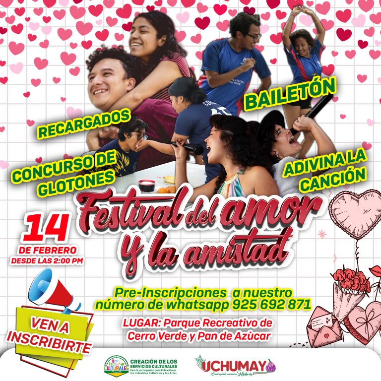 Ven a inscribirte para que participes en esta fecha llena de amor y amistad, compartiendo con juegos y concursos.