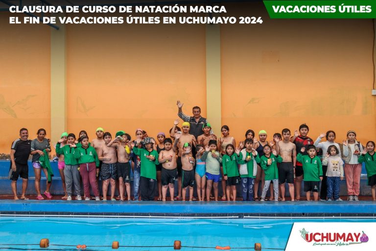 Clausura del curso de natación como parte de las Vacaciones Útiles en Uchumayo 2024