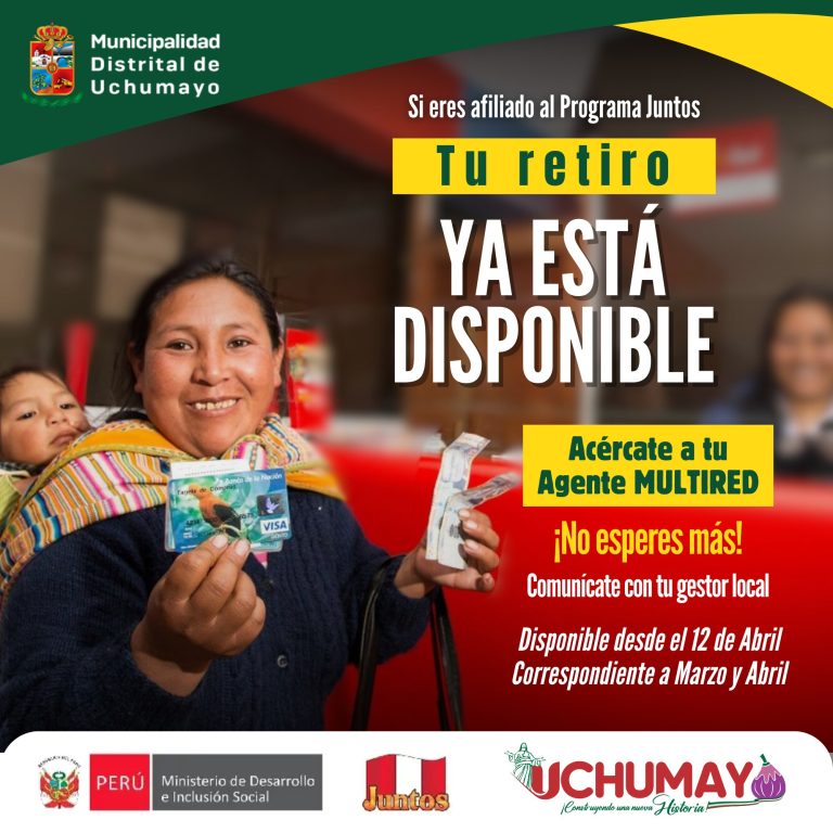 AtenciónVecinos, Si eres afiliado al programa JUNTOS tu Retiro Ya está disponible.