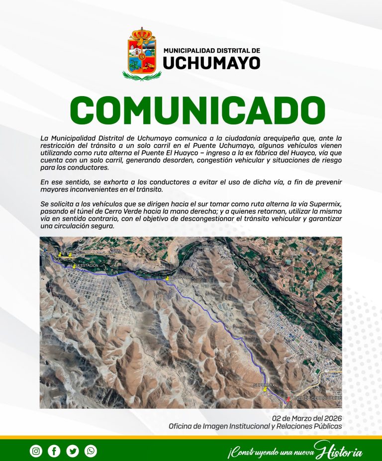 Aviso a la comuna Uchumayina